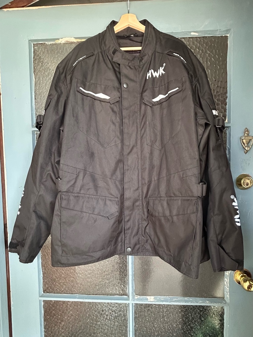 HWK Adventure Touring Motorcycle Jacket Men’s 5XL Black Reflective Vented